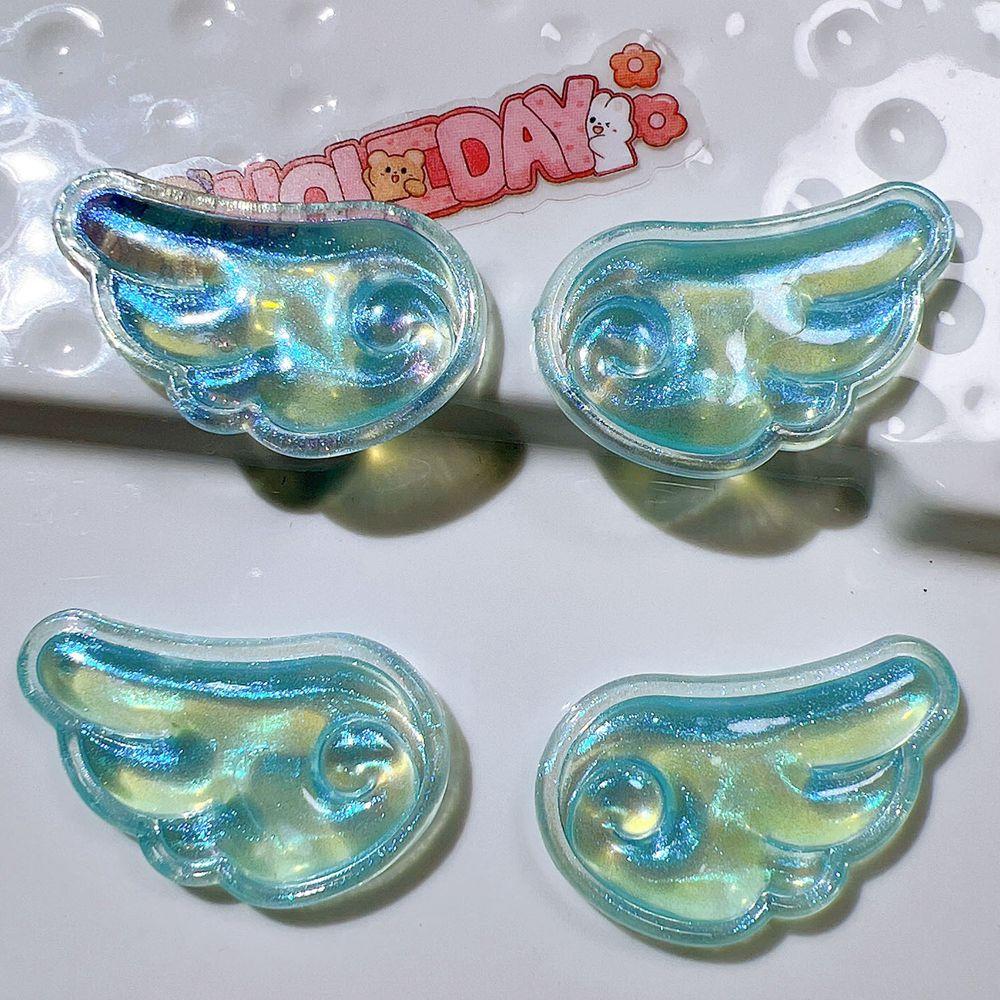 10Pcs New Cute Colorful Shining Pearl Angel Wings Collection Flat Back Ornament Jewelry Bows Accessories