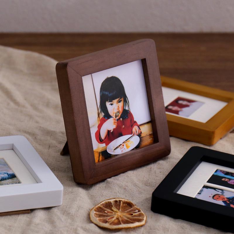 High-End 2-Inch Solid Wood Rounded Corner Photo Frame for Couples, Children, and Best Friends - Tabletop Mini Frame