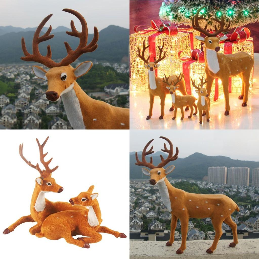 Christmas Deer Decor Figurine With Plastic Material For Holiday Window Display And Storefront Setup