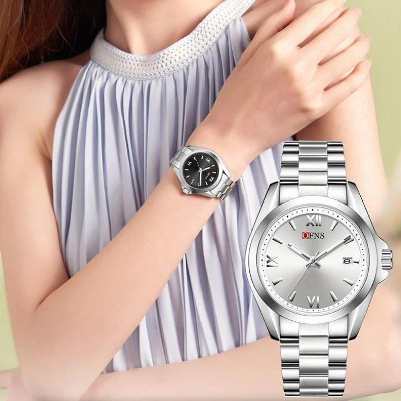 Elegante Orologio da Donna Lusso Moda Femminile Orologio da Polso Movimento al Quarzo Acciaio Inossidabile Impermeabile Luminoso Orologi Femminili