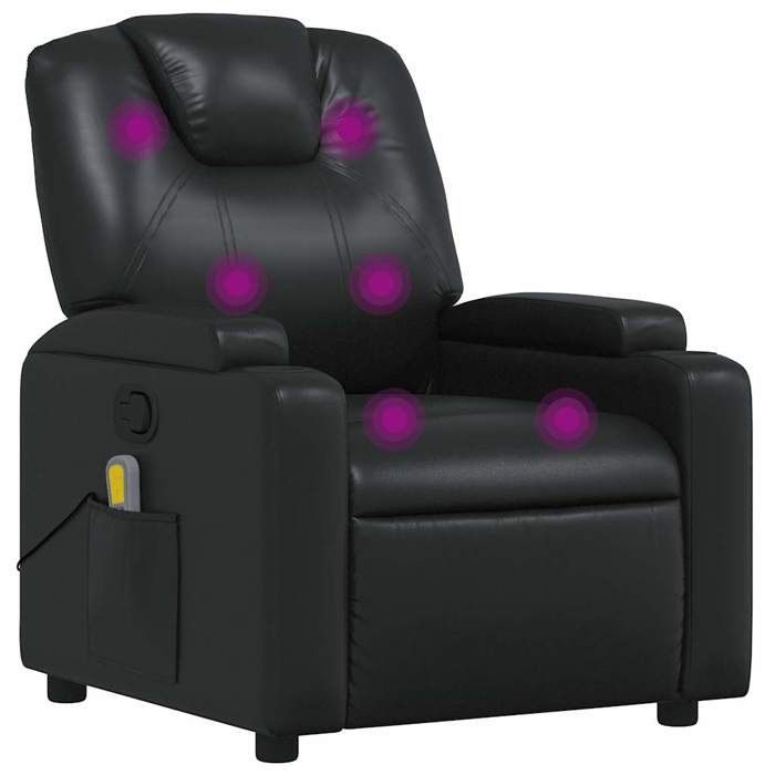 VidaXL Fauteuil de massage inclinable Noir Similicuir 372396