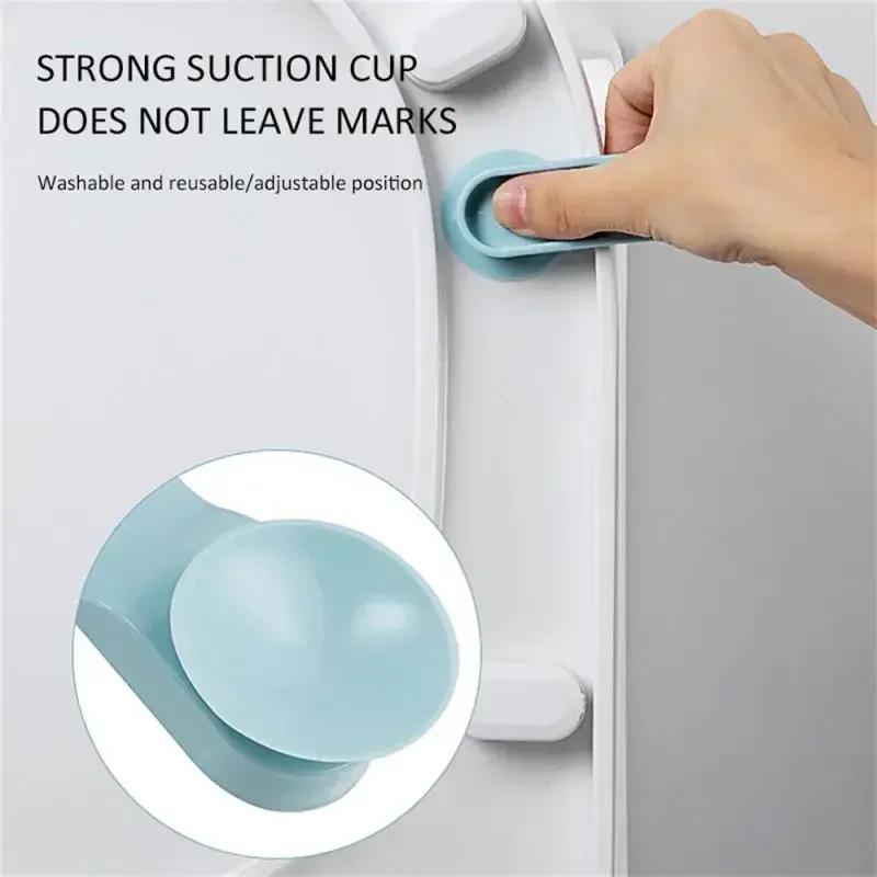 2pcs Strong Suction Cup Bracket Silicone Toilet Lapper Household Daily Necessities Ring Handle Lifter Toilet Lid Handle Home