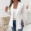 Women Fashion Solid Lace Long Sleeve One Button Lapel Slim Blazer Coat