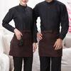 Half-length Short Waist Apron with Pockets Catering Chefs Bar Waiters Uniform