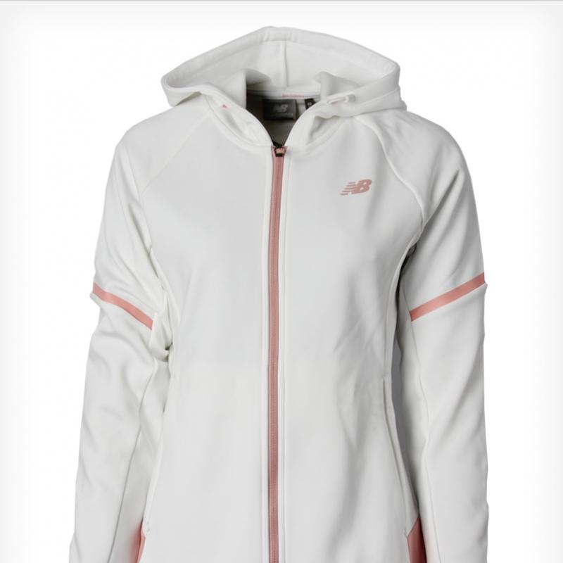 NeW Balance W Brushed Soft Training Hoodie Zip Up Nbmd947032 10 White