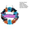 Halloween Wooden Door Sign, Black Cat Pumpkin Skeleton Porch Hanging Decor, Waterproof Outdoor Welcome Sign, Ready to Hang Party Decoration
