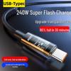 240W Transparent Type-C Fast Charging Cable for Huawei, Honor, Vivo, and Oppo - Braided Design