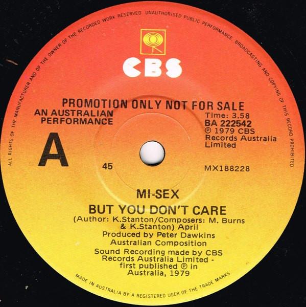 7inch Record MI-SEX - But You Don't Care BA222542PROMO CBS 1979 Australia Dance & Electronica Used
