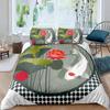 Koi Fish Duvet Cover Set King Queen Size Lucky Fish  Flowers Colourful 3D Print Comforter Cover for Kids Polyester Bedding Set