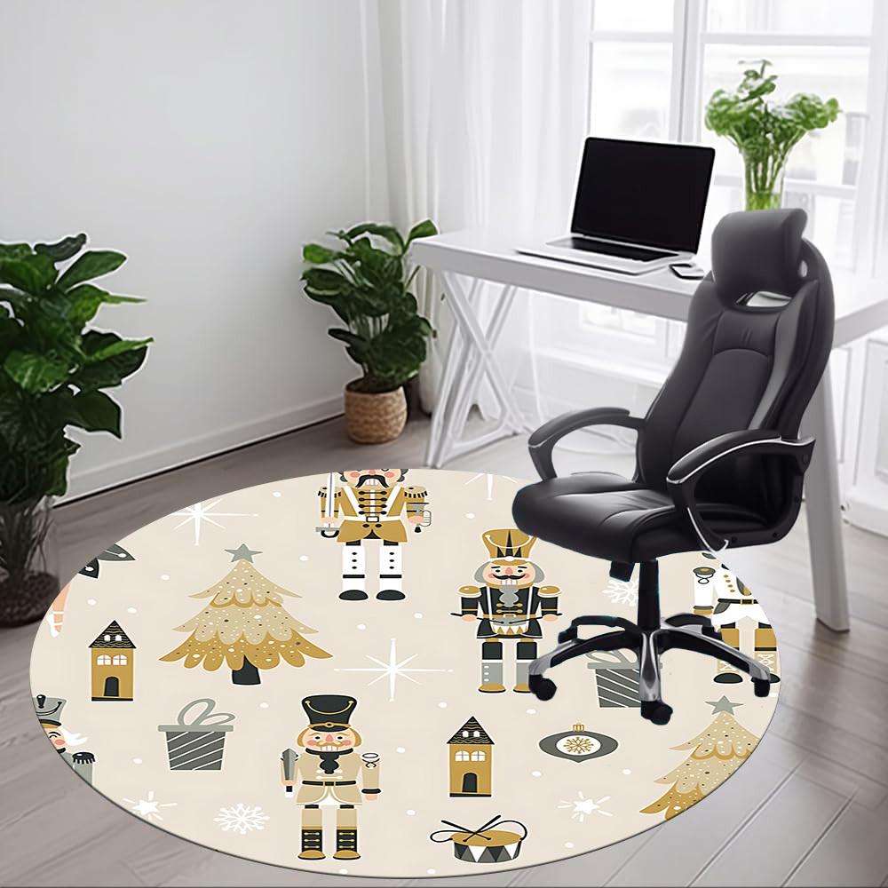 1 Stück Nussknacker Dekorationen Büro Runder Teppich, Teppich für Büro, Gaming, Leichte Runde Bodenmatte yy260208070