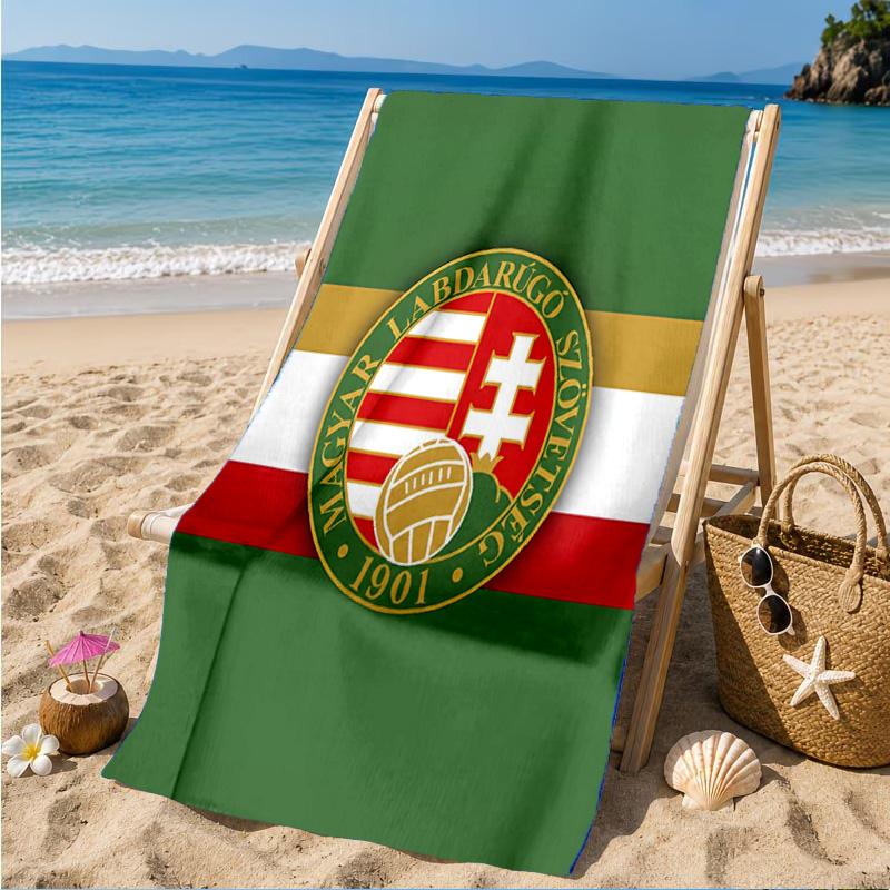 Hungarian Football Emblem Beach Towel, Quick-drying, Easy to Care for, Suitable for Both Fitness and Beach Vacations,Sports Essential