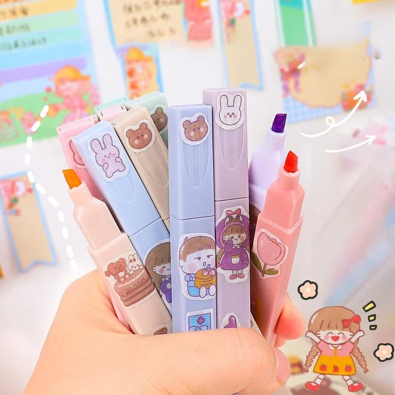 Highlighters Stationery Markers Charming Colored Markers Highlighter Pen Back To School Aesthetic Supplies