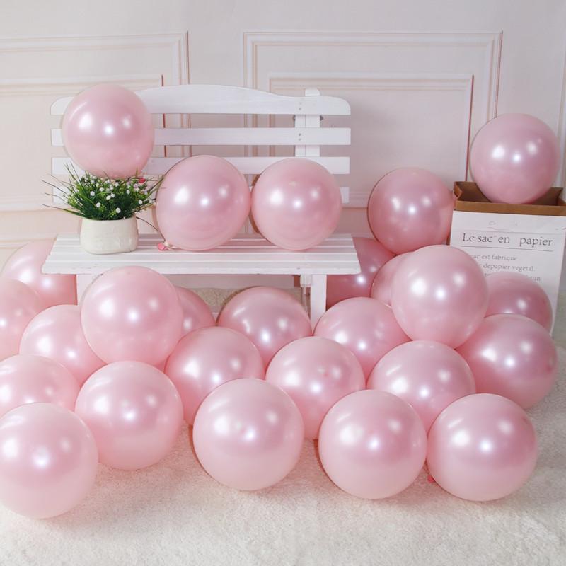10" Thickened Light Pink Macaron Round Latex Balloons for Birthday Decoration