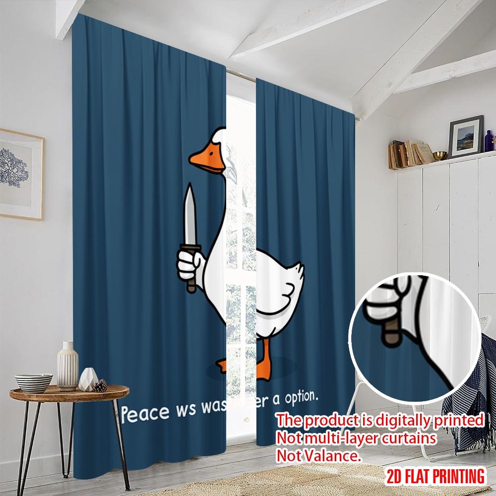 2pcs 2D flat printing Window Curtains Peace was never an option. 100% Polyester Fabric Without Electricity Festive Wall Decor