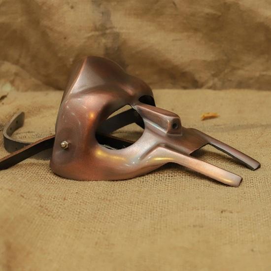 Copper Polish MF DOOM Mask Handmade Metal Hip Hop Rap DOOM Cosplay Mask