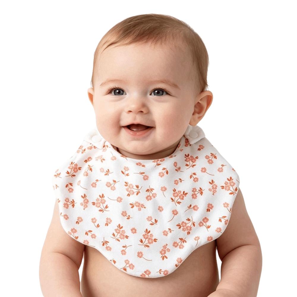 360-Degree Coverage Drool Bib Cotton Gauze Burp Cloth Soft Baby Feeding Bib For Newborn Infants