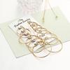 6 Pairs Women Fashion Simple Rock Exaggeration Circle Hoop Earrings Set Punk Hoop Earrings