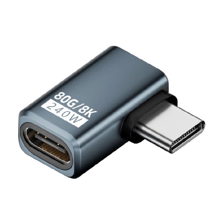 

Адаптер USB C 240 Вт 80 Гбіт/с Вихід відео 8K для ноутбуків, планшетів, телефонів з відображенням потужності в реальному часі сірий