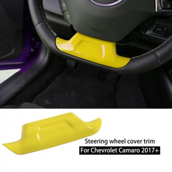 Lenkrad-Panel-Zierleistenabdeckung Dekoration für Chevrolet Camaro 2017+ Gelbes ABS
