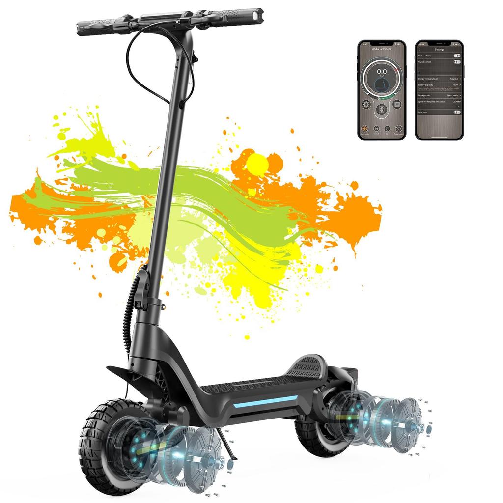 TODIMART X5S Erwachsenen All-Terrain Elektroroller 48V18.2AH Akku 10 Zoll Off-Road Reifen 1000W*2 Doppelmotor Leistungsstarker E-Scooter