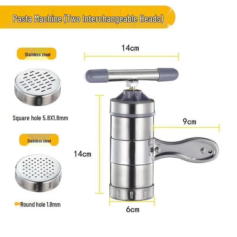 Stainless Steel Manual Noodle Maker with Plastic Dough Press