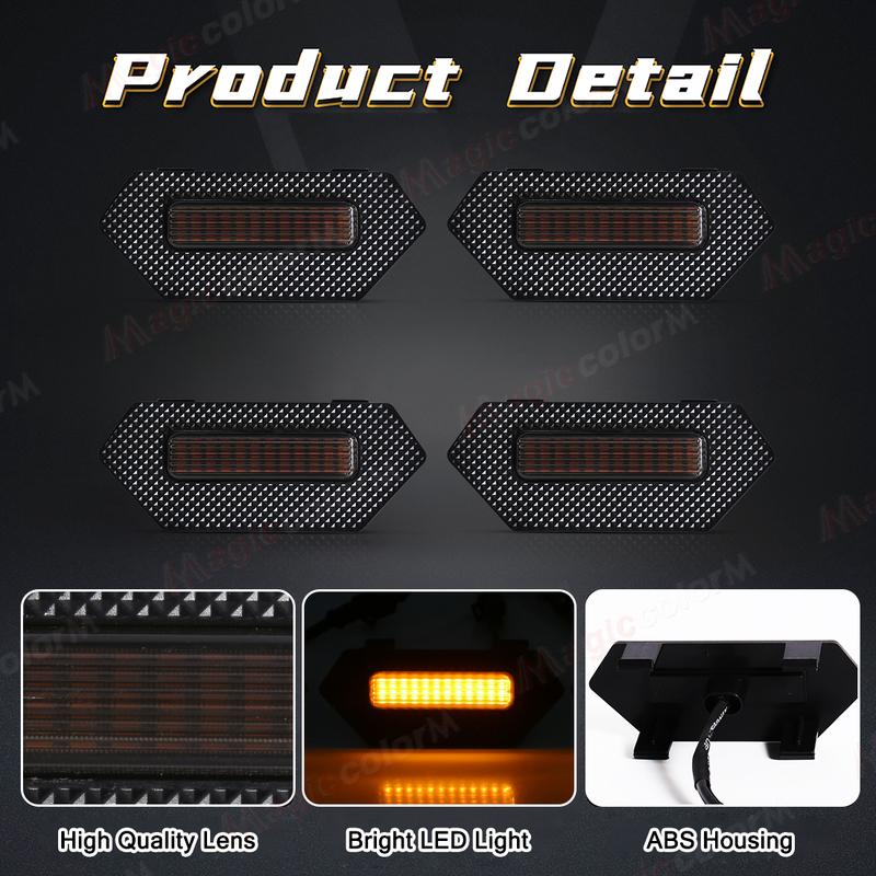 For Toyota Tacoma TRD Pro Trailhunter 2024 Car Front Grille Light LED Yellow Warning Light Daytime Running Lamp Headlight 12V