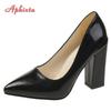 Fashion Aphixta 2025 New 10cm Square Heels Pumps Women Shoes Patent Leather Sexy Wedding Party Official Leisure Super Big Szie 31-50