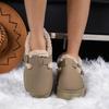 Mode Dam Spänne Platå Snökängor Bekväma Plysch Varma Skor Dam Vinter Enfärgade Faux Ankelkängor Dam Zapatos De Mujer