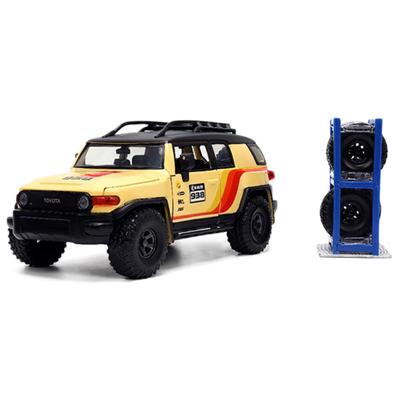 JADATOYS Escala JUST TRUCKS RODAS Toyota FJ Cruiser Toyota FJ Cruiser Mini Carro 1/24 com RACK & [Item]