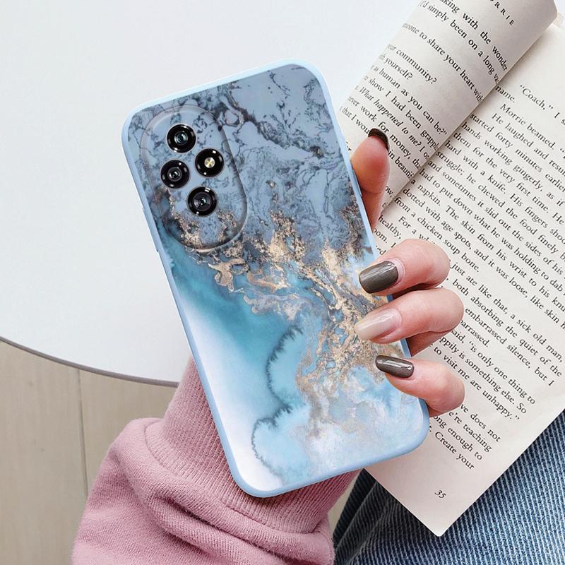 Colorful Marble Case For Honor 200 Luxury Soft Shockproof Cover Fundas For Honor200 90 Lite Shell Watercolor Oil Painting Coque