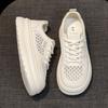 [Fanfna] thick-soled little white shoes women's mesh sports shoes 2025 summer new height-increasing casual versatile board shoes