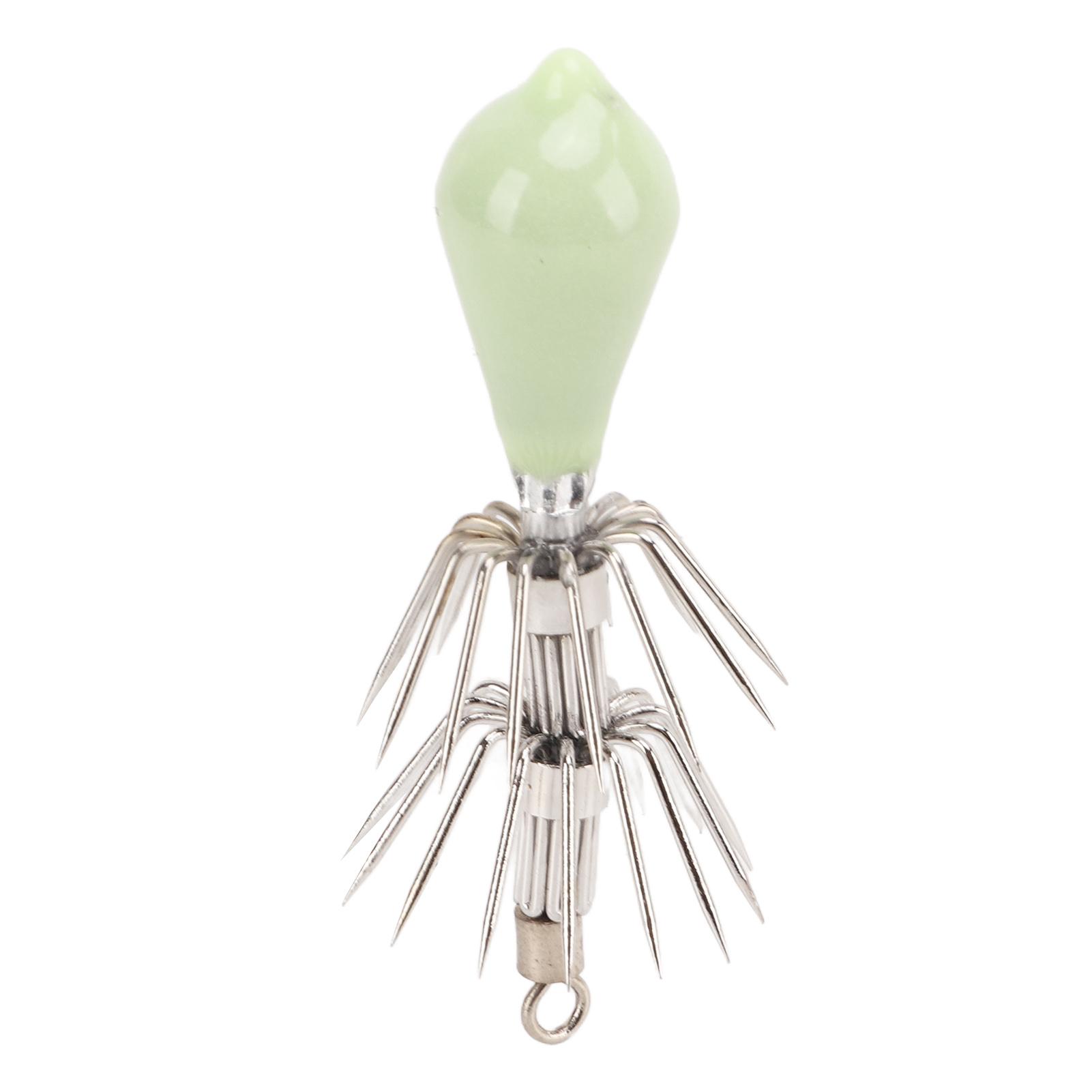 Glow in The Dark Fishing Hooks Luminous Octopus Jig Hooks Fishing Lure Bait Tackle for Saltwater 11g