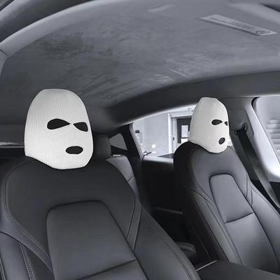 1 Pièce Housse de Siège Auto Personne Masquée Coiffe Tricotée Halloween Housse d'Appui-Tête Décoration Voiture Accessoires d'Avertissement Antivol