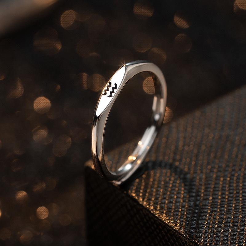 Bague Réglable en Argent S925 Arbre Banyan Constellation Scorpion pour Femme