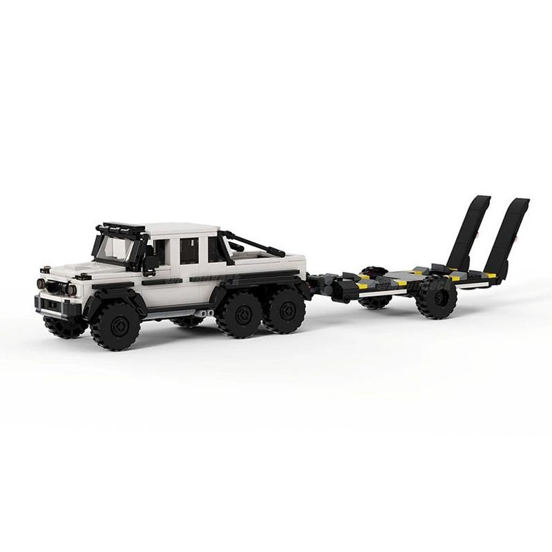 Technical Car MOC Truck For Mercedesed Benzed G63 6x6 SUV and Trailer Speed Off Road Vehicles Sets Building Blocks Kid Toys Gift