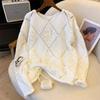 Damen Hohlstrickpullover Pailletten Uni Glitzer Strickbluse Langarm Pullover Blusen Damen Dame Strand Club Outfit