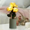 3 Head LED Chinese Rose Table Lamp Creative Bedside Night Light Simulation Flower Decorative Desk Lamp for Bedroom Living Room