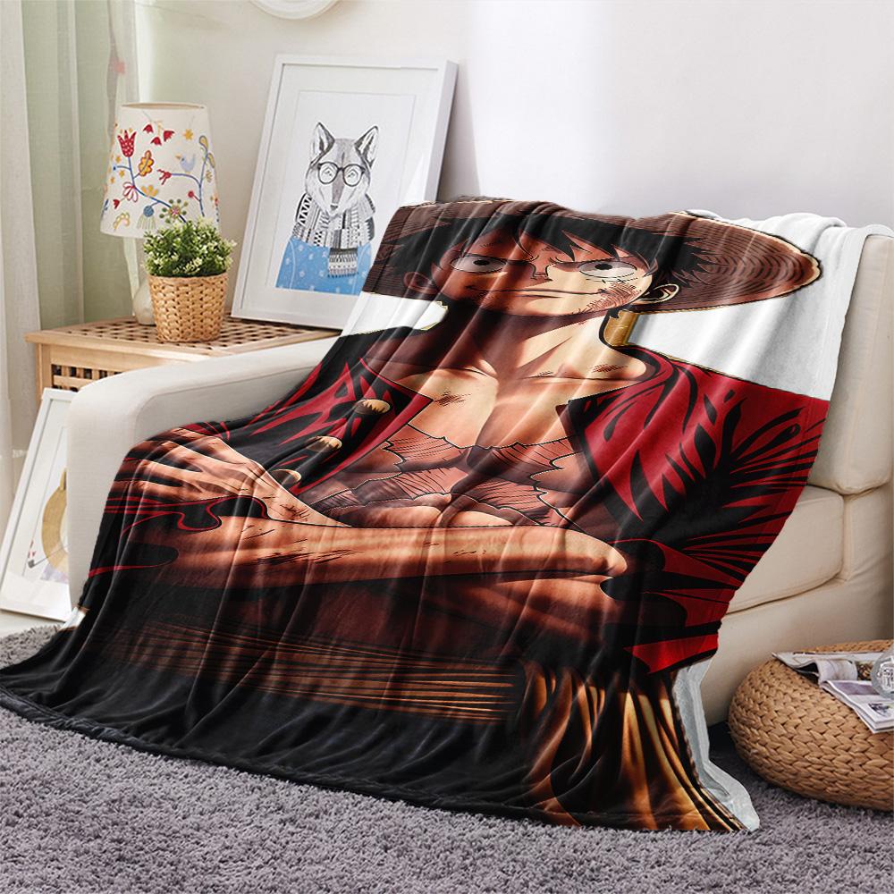 1PC Luffy D Patterned Flannel Blanket Suitable For All Seasons For Home Decor Warmth And Comfort Gifts Holiday Present