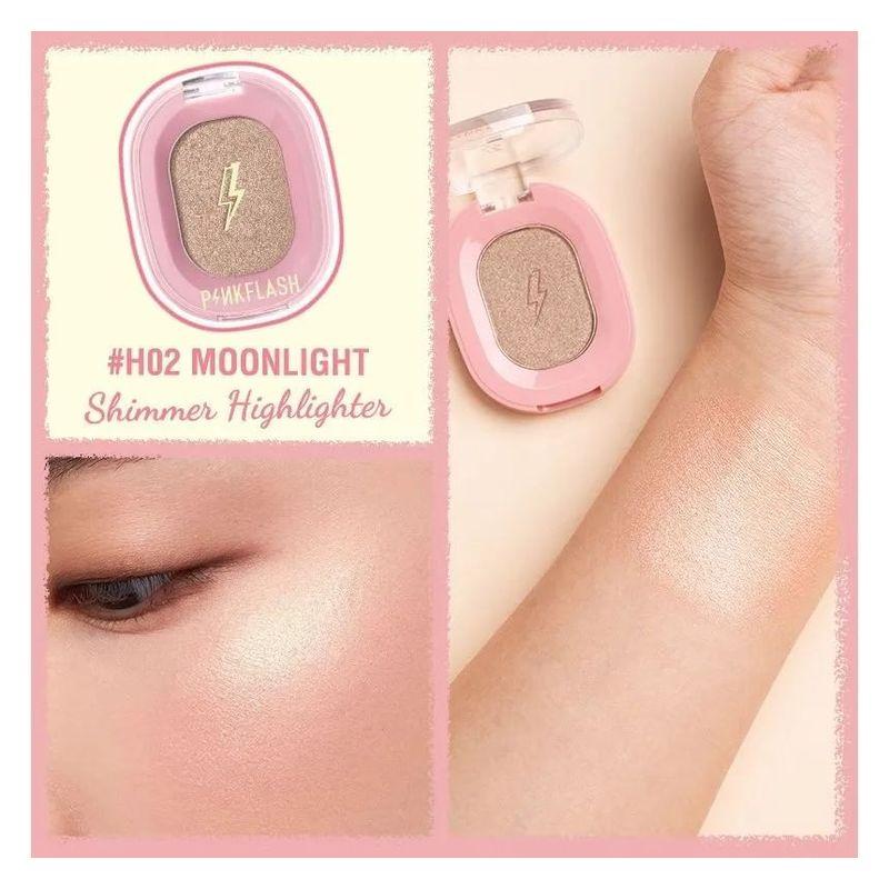 PINKFLASH - Schimmernder Highlighter & Mattes Konturpuder - 4 Farben