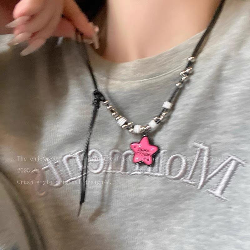 Barbie Star Pendant Necklace Female Sweet Cool Temperament Girlfriend Accessories Sweater Chain Versatile Internet celebrity decorative collarbone