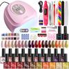 20 Colors Gel Nail Polish Kit with LED Lamp, Nail Drill, Base&Top Coat, Files, Rhinestones Full Set