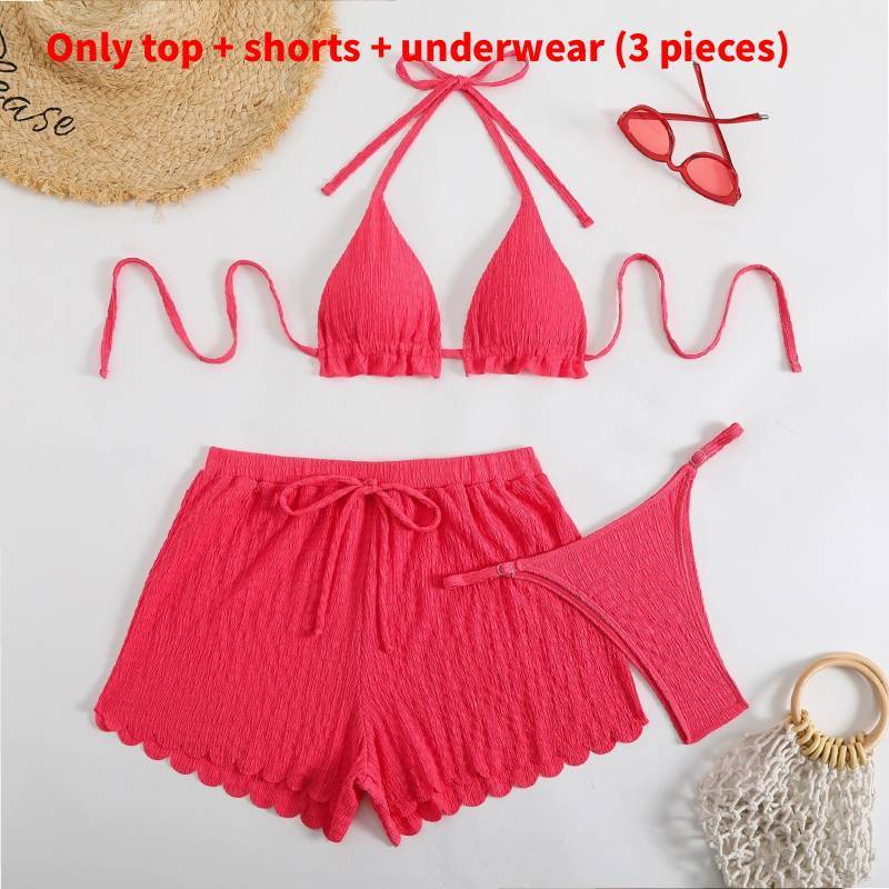 Polyester Bikini Three Piece Swimsuit With Padded Top For Water Sports Enthusiasts