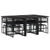 VidaXL Garden Dining Set 11 Pcs Cushions Black Wicker Resin, Outdoor Dining Set, Dining Furniture of 3295029