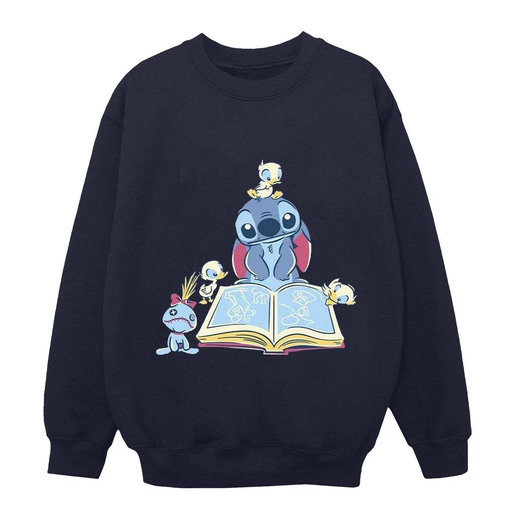 Disney Womens/Ladies Lilo & Stitch Reading A Book Sweatshirt