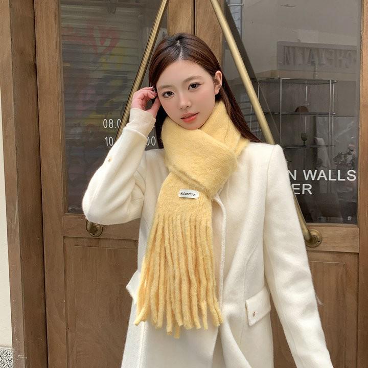 Women's Korean Style Mid-Length Cashmere Scarf: Luxurious, Warm, and Versatile Neck Warmer