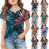 Mädchen V-Ausschnitt Rüschenärmel Hawaiian Print Kurzarm T-Shirt Lässige Bluse Leichtes Sommeroberteil für Kinder