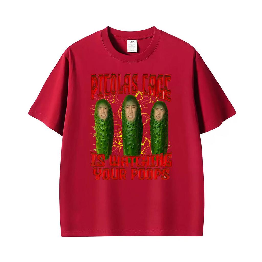 Funny Picolas Cage Is Watching Your Poors Graphic T Shirts Unisex Unisex Vintage Humor Tshirts Oneck Oversized 100 Cotton T Shirt