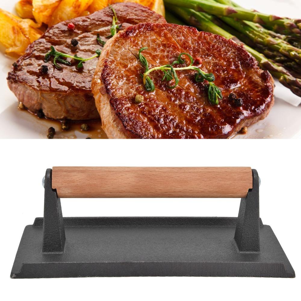 Cast Iron Burger Press Black Bacon Press Practical Cast Iron Grill Press  Griddle Cooking