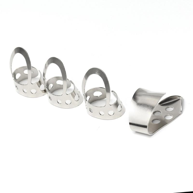 4Pcs Guitar Finger Picks Adjustable Guitar Plectrums Finger Pick for Bass Ukulele Metal Guitar Picks for Finger & Thumb