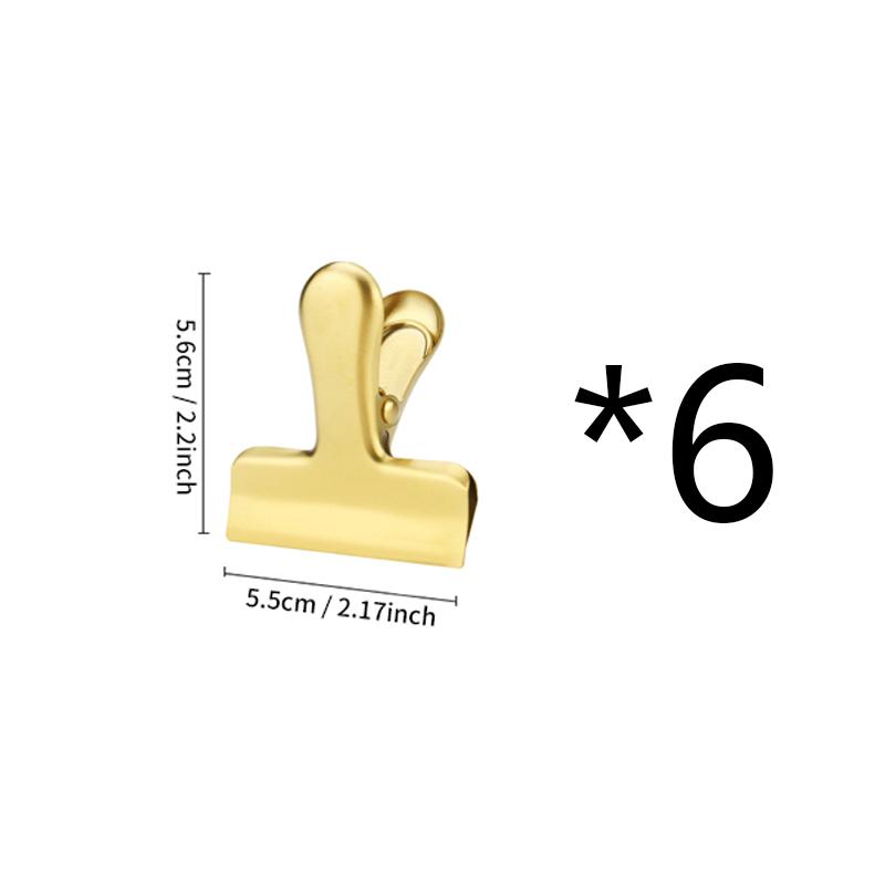 6pcs Stainless Steel Paper Clamps Metal Durables Paper Seal Clip Large Bag Clips for Pictures Photos Coffee Food Bread Bags Kitc 1990₽